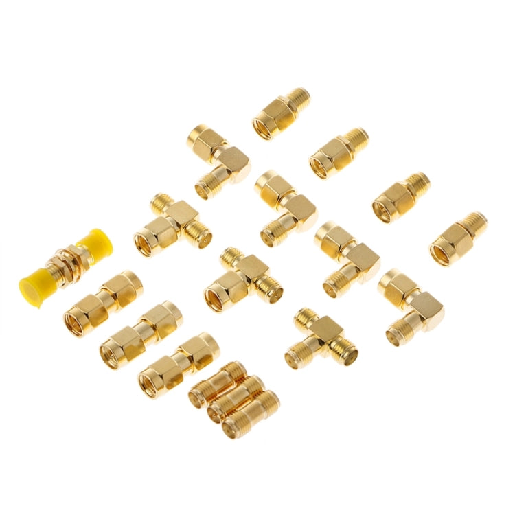 18-Piece SMA Connector Kit — Male, Female & RP-SMA Coaxial Adapter Set
