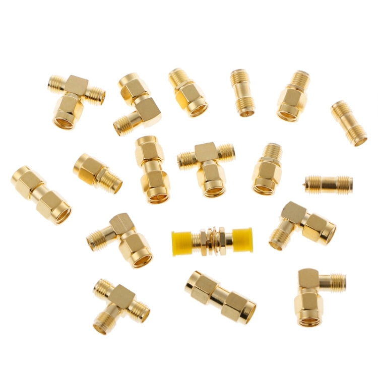 18-Piece SMA Connector Kit — Male, Female & RP-SMA Coaxial Adapter Set