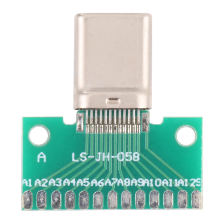 USB-C 24-Pin Double-Sided Test Board – USB 3.1 Type-C Male PCB Connector