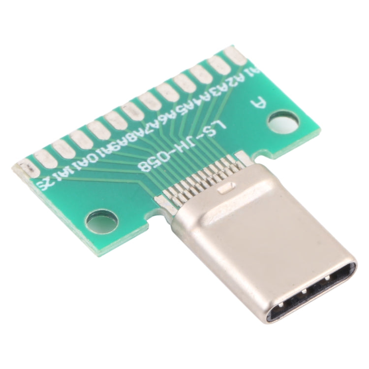 USB-C 24-Pin Double-Sided Test Board – USB 3.1 Type-C Male PCB Connector