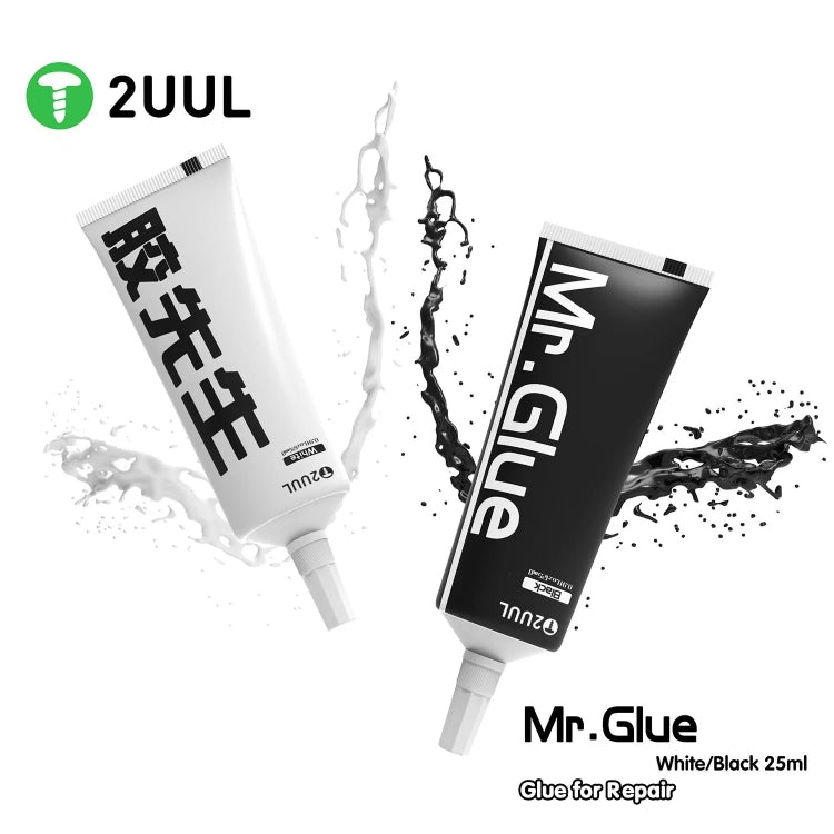 2UUL Mr Glue 25ml Strong Adhesive for Repair, Glue White, Glue Black