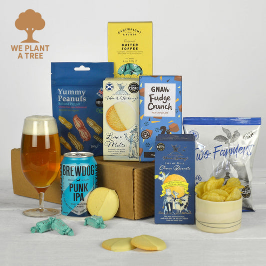 Nachhaltige Bier- und Snack-Geschenkbox – Umweltfreundlicher Präsentkorb