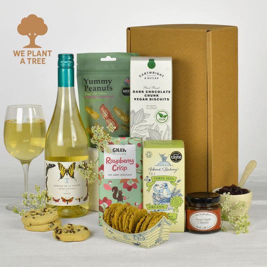 Nachhaltige Vegane Geschenkbox | Umweltschonender Wein & Veganer Präsentkorb