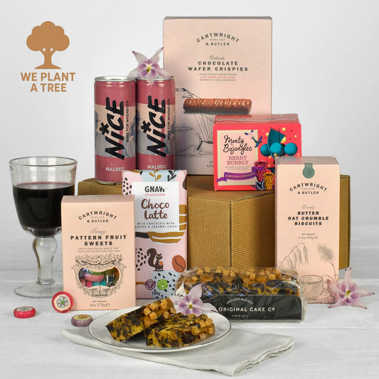 Geschenkbox Nachhaltiger Wein & Süße Leckereien
