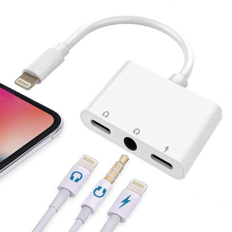 ZS-KL21820 3-in-1 8-Pin auf 8-Pin Ladeanschluss + 8-Pin Kopfhöreranschluss + 3,5mm Kopfhöreranschluss Kopfhöreradapter