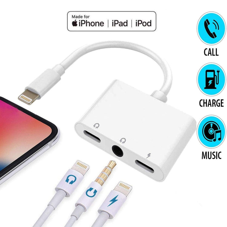 ZS-KL21820 3-in-1 8-Pin auf 8-Pin Ladeanschluss + 8-Pin Kopfhöreranschluss + 3,5mm Kopfhöreranschluss Kopfhöreradapter