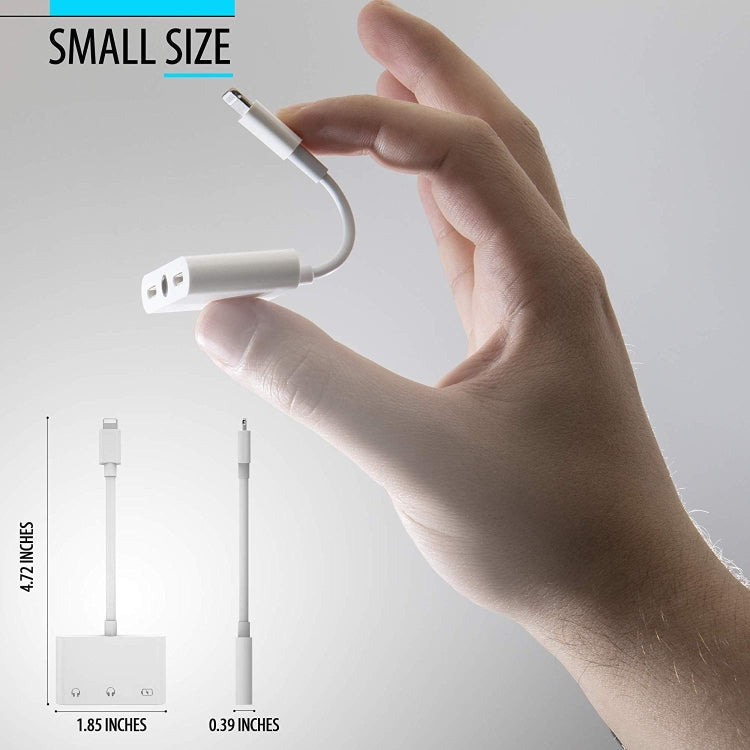 ZS-KL21820 3-in-1 8-Pin auf 8-Pin Ladeanschluss + 8-Pin Kopfhöreranschluss + 3,5mm Kopfhöreranschluss Kopfhöreradapter