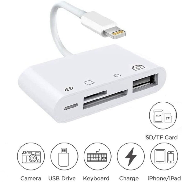 4-in-1 Lightning Camera Reader Adapter with SD/TF Card & USB Support