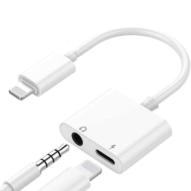 ZS-KL21804 2-in-1 8-Pin auf 3,5-mm-Audio + 8-Pin Ladeschnittstelle, Kopfhöreradapter, geeignet für alle IOS-Systeme, 8 Pin + 3,5 mm