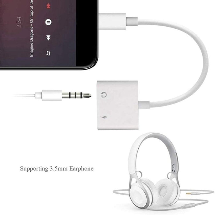 ZS-KL21804 2-in-1 8-Pin auf 3,5-mm-Audio + 8-Pin Ladeschnittstelle, Kopfhöreradapter, geeignet für alle IOS-Systeme, 8 Pin + 3,5 mm