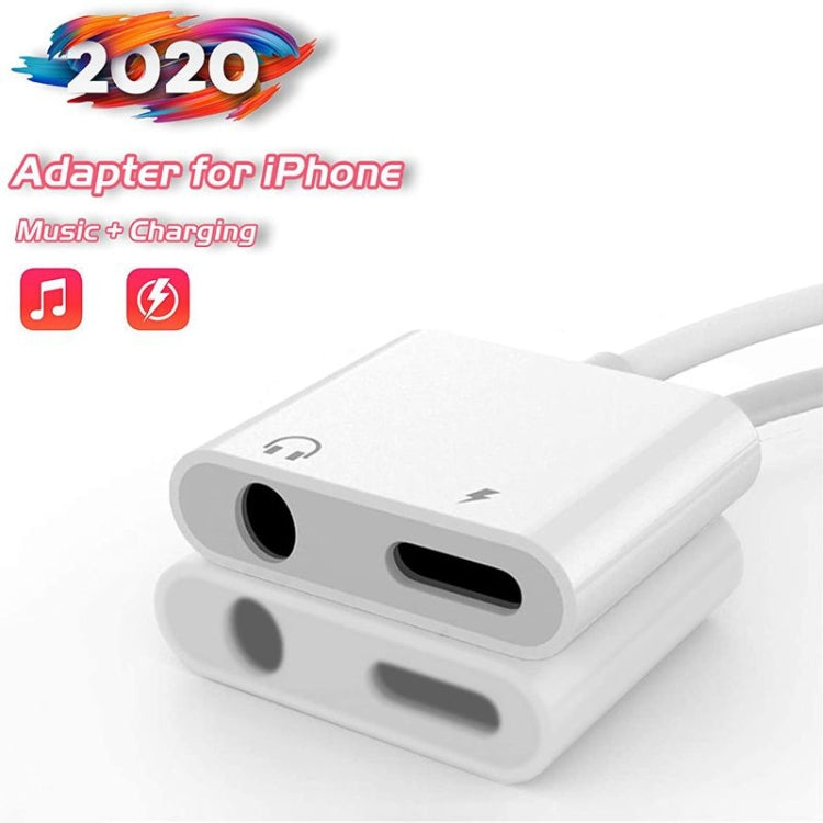 ZS-KL21804 2-in-1 8-Pin auf 3,5-mm-Audio + 8-Pin Ladeschnittstelle, Kopfhöreradapter, geeignet für alle IOS-Systeme, 8 Pin + 3,5 mm