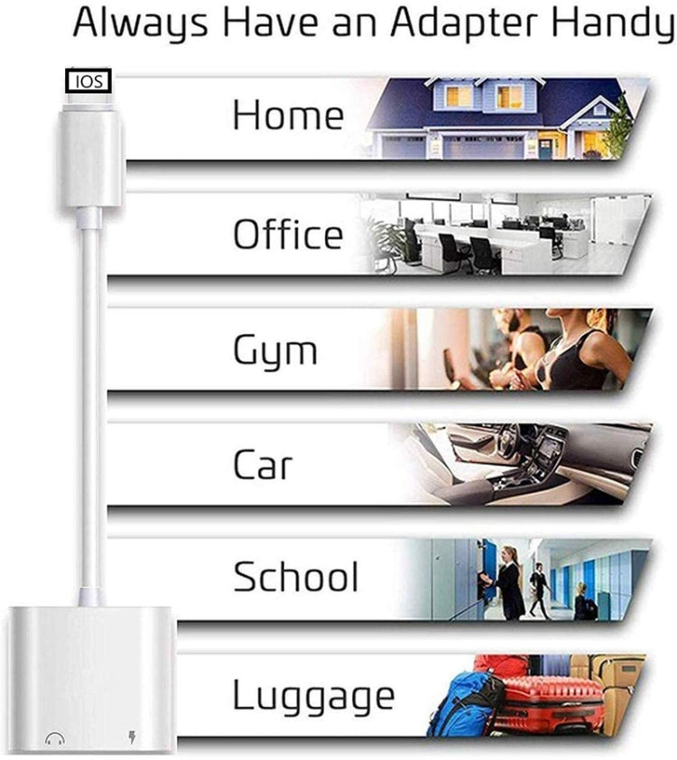 ZS-KL21804 2-in-1 8-Pin auf 3,5-mm-Audio + 8-Pin Ladeschnittstelle, Kopfhöreradapter, geeignet für alle IOS-Systeme, 8 Pin + 3,5 mm