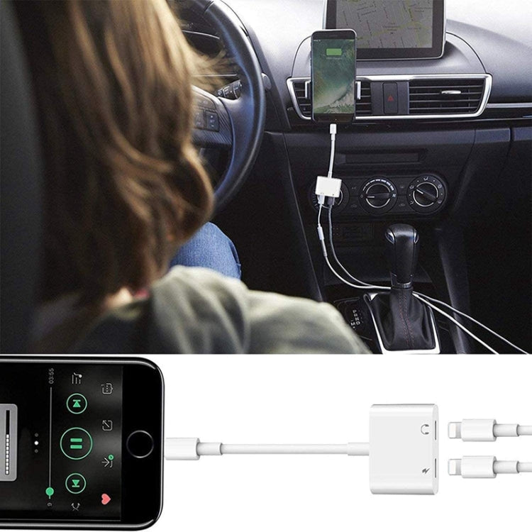 ZS-S1802 2-in-1 8-Pin Stecker auf 8-Pin Lade- + 8-Pin Audio Buchse Kopfhöreradapter, unterstützt Anrufe & Kabelfernbedienung, kompatibel mit allen iOS-Systemen