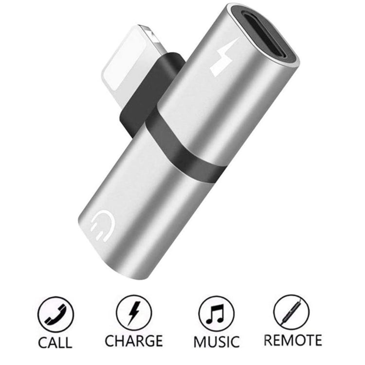 Zs-18182 2 STK 2-in-1 8-Pin Stecker auf 8-Pin Lade + 8-Pin Audio Buchse Kopfhöreradapter, unterstützt Anrufe und Lautstärkeregelung, kompatibel mit iOS 13 System