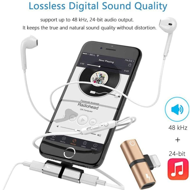 Zs-18182 2 STK 2-in-1 8-Pin Stecker auf 8-Pin Lade + 8-Pin Audio Buchse Kopfhöreradapter, unterstützt Anrufe und Lautstärkeregelung, kompatibel mit iOS 13 System
