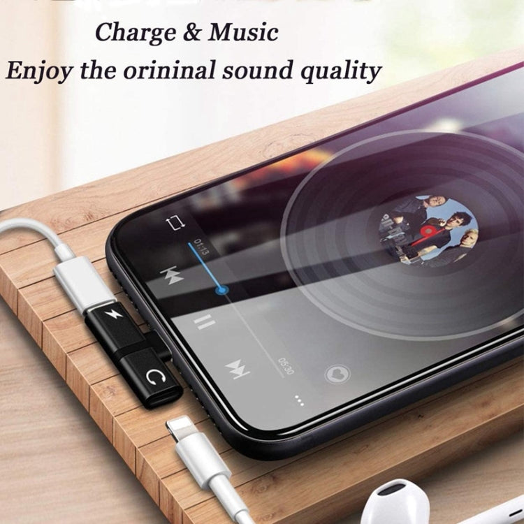 Zs-18182 2 STK 2-in-1 8-Pin Stecker auf 8-Pin Lade + 8-Pin Audio Buchse Kopfhöreradapter, unterstützt Anrufe und Lautstärkeregelung, kompatibel mit iOS 13 System