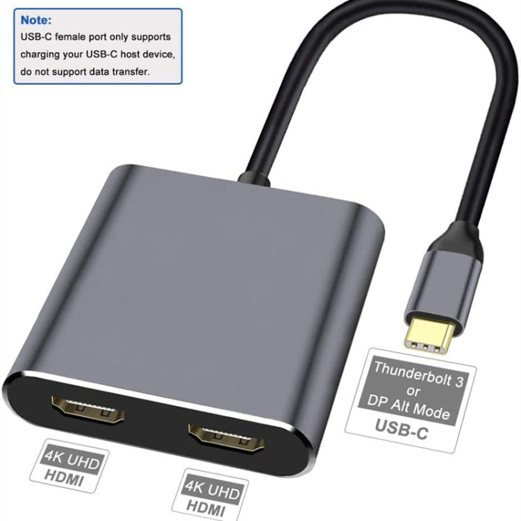 ZS-SGSHDMI USB-C / Type-C auf Dual HDMI Adapter, USB-C / Type-C auf Dual HDMI