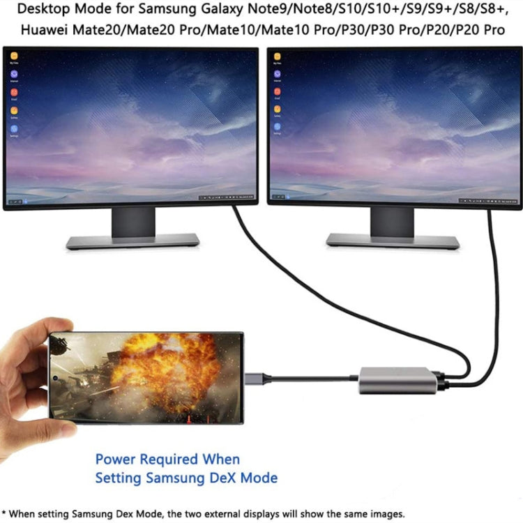 ZS-SGSHDMI USB-C / Type-C auf Dual HDMI Adapter, USB-C / Type-C auf Dual HDMI