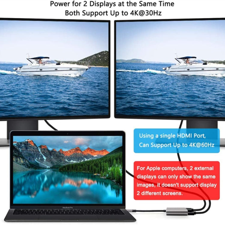 ZS-SGSHDMI USB-C / Type-C auf Dual HDMI Adapter, USB-C / Type-C auf Dual HDMI