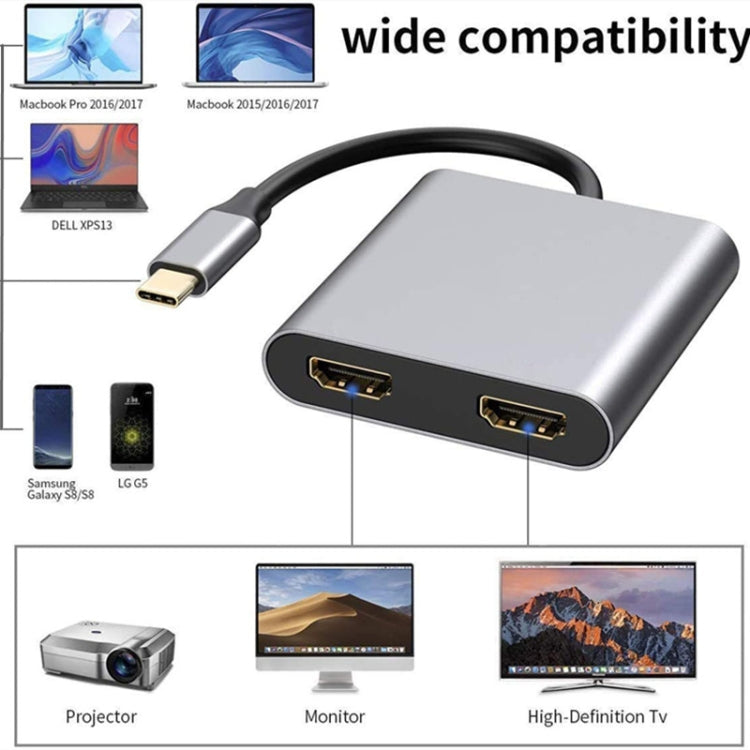 ZS-SGSHDMI USB-C / Type-C auf Dual HDMI Adapter, USB-C / Type-C auf Dual HDMI