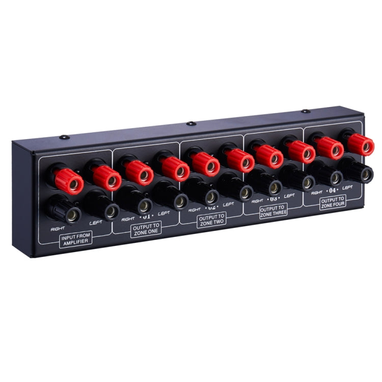 1 Entrada y 4 Salidas Amplificador Distribuidor de Sonido de Altavoz, Fuente de Sonido de 4 Zonas, Panel de Distribución de Señal, Entrada de Audio Única, 300W por Canal, B030