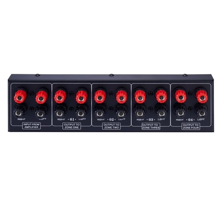 1 Entrada y 4 Salidas Amplificador Distribuidor de Sonido de Altavoz, Fuente de Sonido de 4 Zonas, Panel de Distribución de Señal, Entrada de Audio Única, 300W por Canal, B030