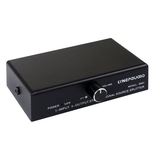 1-In-4-Out Audio-Signal-Splitter | 3,5-mm-Stereo-Verteiler mit Lautstärkeregler
