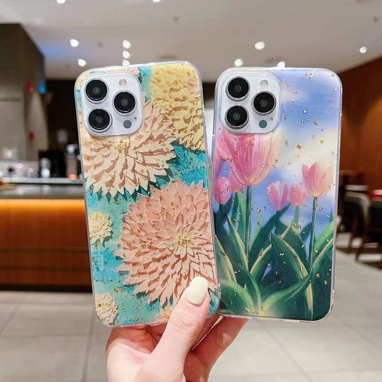 Funda de teléfono de TPU con epoxi y pintura al óleo de lámina dorada, para iPhone 14 Pro Max, para iPhone 14 Plus, para iPhone 14 Pro, para iPhone 14