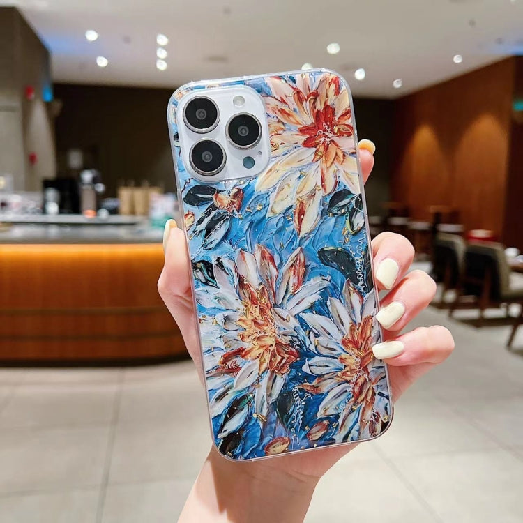 Funda de teléfono de TPU con epoxi y pintura al óleo de lámina dorada, para iPhone 14 Pro Max, para iPhone 14 Plus, para iPhone 14 Pro, para iPhone 14