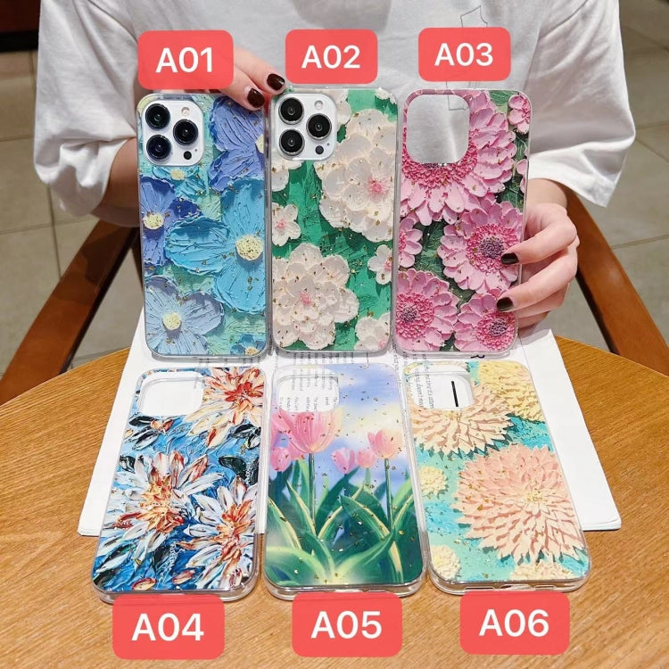 Funda de teléfono de TPU con epoxi y pintura al óleo de lámina dorada, para iPhone 14 Pro Max, para iPhone 14 Plus, para iPhone 14 Pro, para iPhone 14