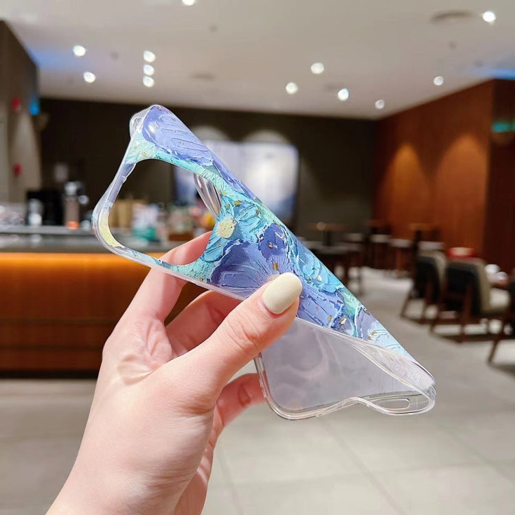 Funda de teléfono de TPU con epoxi y pintura al óleo de lámina dorada, para iPhone 14 Pro Max, para iPhone 14 Plus, para iPhone 14 Pro, para iPhone 14