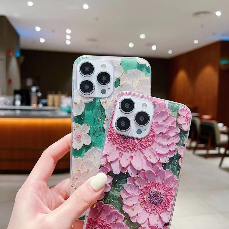 Funda de teléfono de TPU con epoxi y pintura al óleo de lámina dorada, para iPhone 14 Pro Max, para iPhone 14 Plus, para iPhone 14 Pro, para iPhone 14