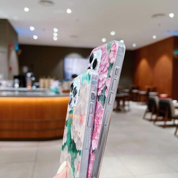 Funda de teléfono de TPU con epoxi y pintura al óleo de lámina dorada, para iPhone 14 Pro Max, para iPhone 14 Plus, para iPhone 14 Pro, para iPhone 14