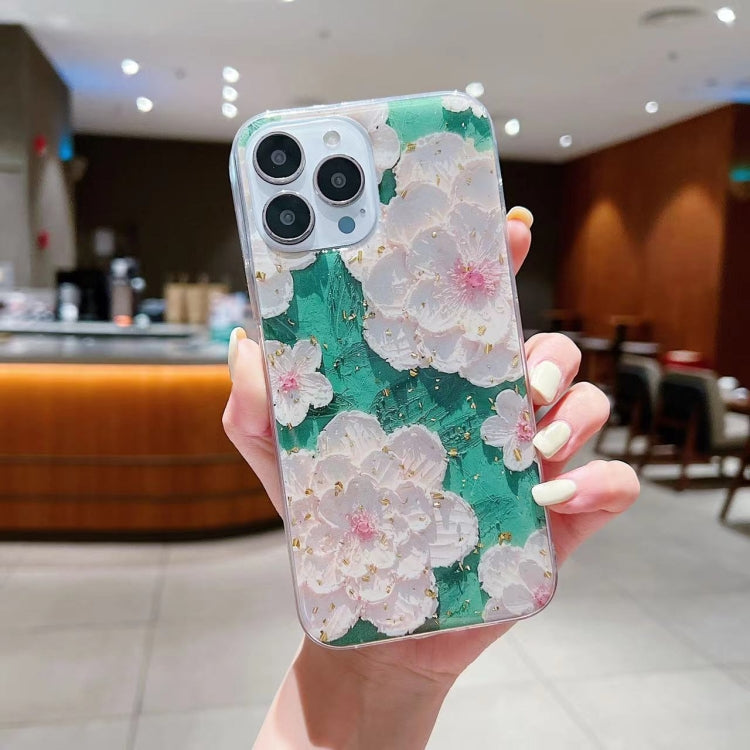 Funda de teléfono de TPU con epoxi y pintura al óleo de lámina dorada, para iPhone 14 Pro Max, para iPhone 14 Plus, para iPhone 14 Pro, para iPhone 14