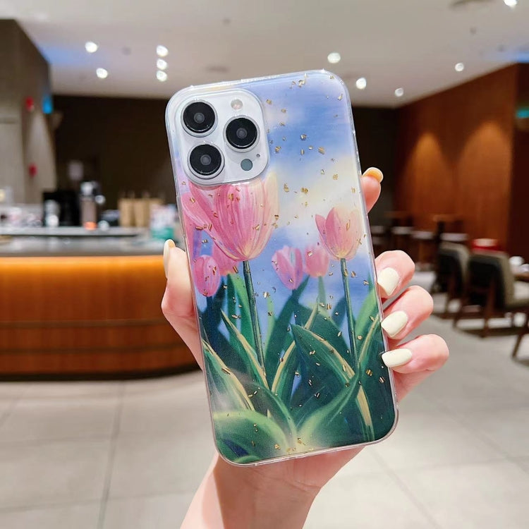 Funda de teléfono de TPU con epoxi y pintura al óleo de lámina dorada, para iPhone 14 Pro Max, para iPhone 14 Plus, para iPhone 14 Pro, para iPhone 14