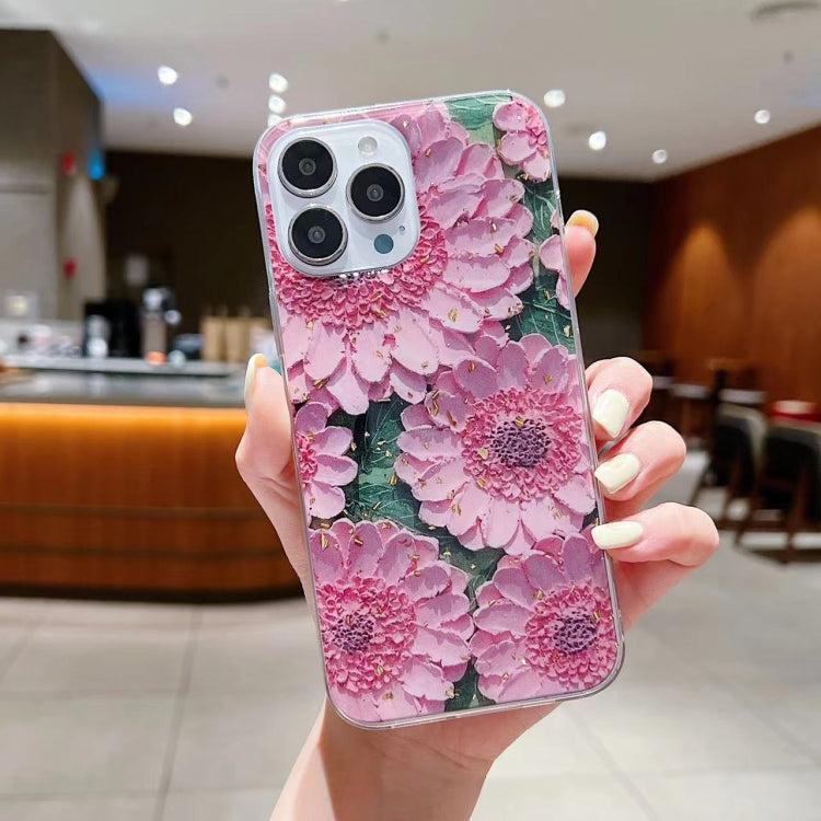 Funda de teléfono de TPU con epoxi y pintura al óleo de lámina dorada, para iPhone 14 Pro Max, para iPhone 14 Plus, para iPhone 14 Pro, para iPhone 14