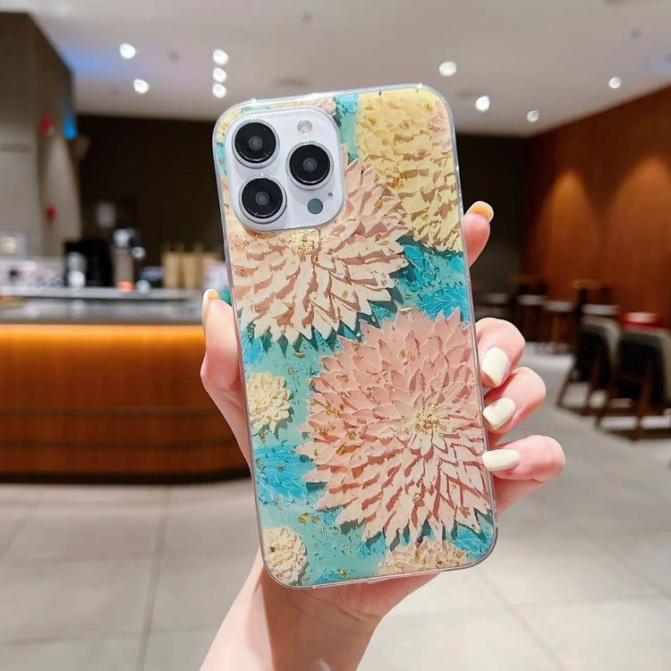 Funda de teléfono de TPU con epoxi y pintura al óleo de lámina dorada, para iPhone 14 Pro Max, para iPhone 14 Plus, para iPhone 14 Pro, para iPhone 14
