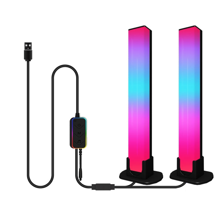 Music Sync LED Bar Light – RGBIC Ambient TV Desk Lamp with Tuya WiFi & IR Remote (2-Pack)