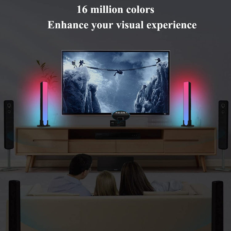 Music Sync LED Bar Light – RGBIC Ambient TV Desk Lamp with Tuya WiFi & IR Remote (2-Pack)