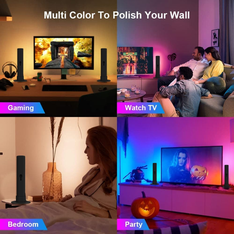 Music Sync LED Bar Light – RGBIC Ambient TV Desk Lamp with Tuya WiFi & IR Remote (2-Pack)