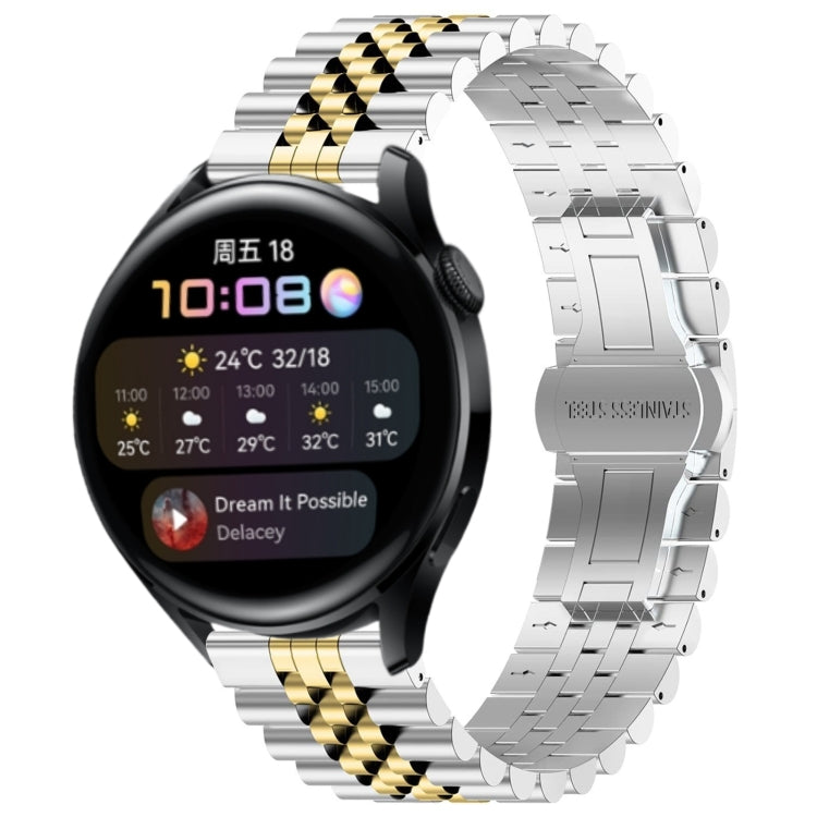 Five Bull Half Round Stainless Steel Watch Band with Strap Removal Tool – Compatible with Huawei Watch 3, 3 Pro, GT2 Pro, GT 2e, GT 42mm & 46mm