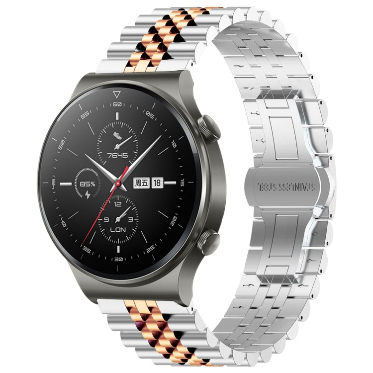 Five Bull Half Round Stainless Steel Watch Band with Strap Removal Tool – Compatible with Huawei Watch 3, 3 Pro, GT2 Pro, GT 2e, GT 42mm & 46mm