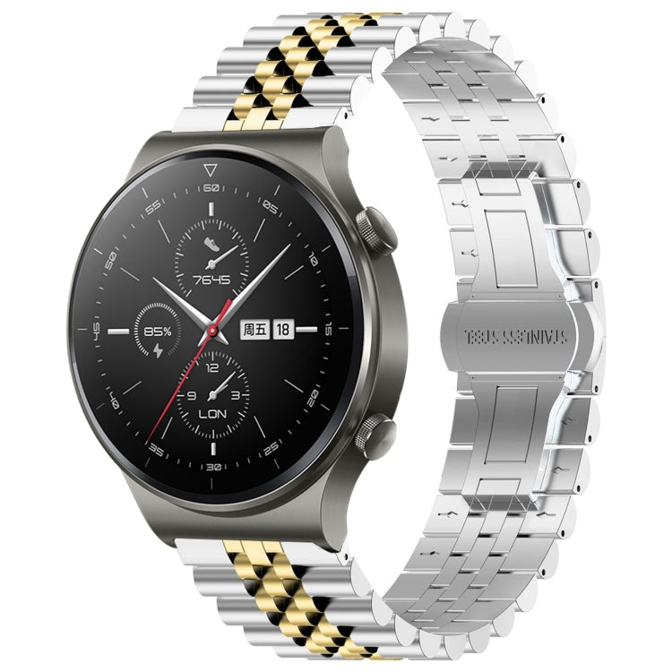 Five Bull Half Round Stainless Steel Watch Band with Strap Removal Tool – Compatible with Huawei Watch 3, 3 Pro, GT2 Pro, GT 2e, GT 42mm & 46mm