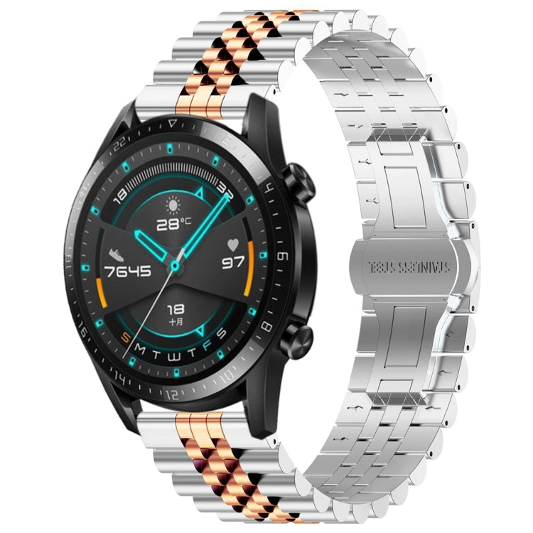 Five Bull Half Round Stainless Steel Watch Band with Strap Removal Tool – Compatible with Huawei Watch 3, 3 Pro, GT2 Pro, GT 2e, GT 42mm & 46mm