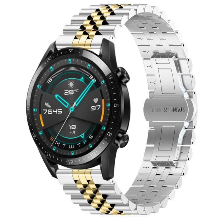 Five Bull Half Round Stainless Steel Watch Band with Strap Removal Tool – Compatible with Huawei Watch 3, 3 Pro, GT2 Pro, GT 2e, GT 42mm & 46mm