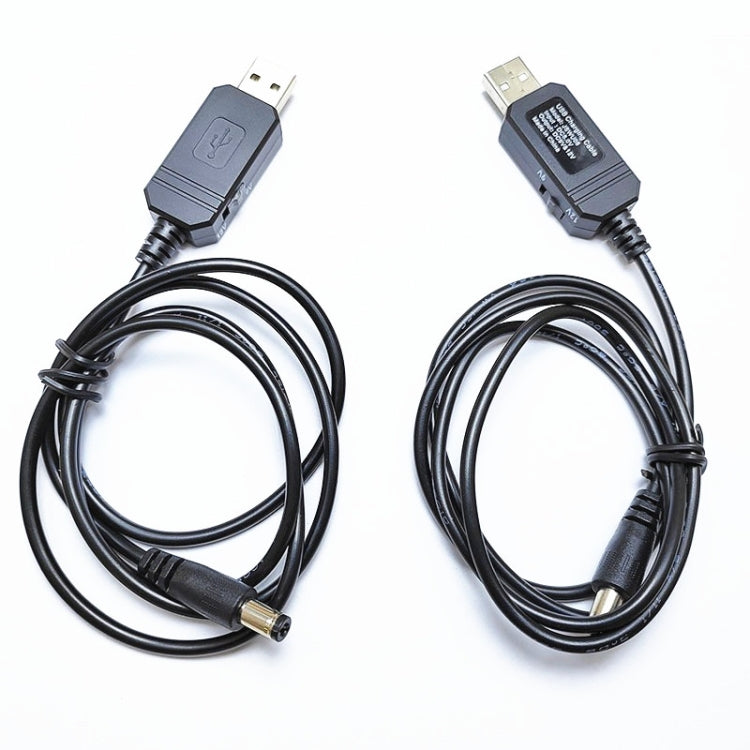 USB to 9V/12V Step-Up Voltage Converter Cable | LED Display & 8 DC Connectors