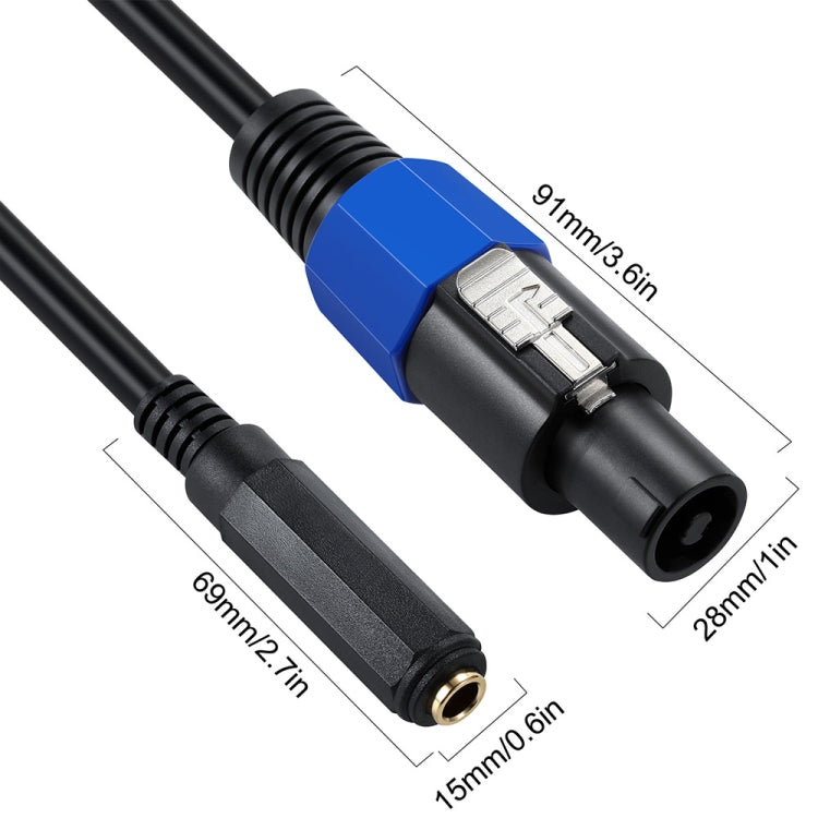 Speakon Male to 6.35mm Female Adapter Cable – 50cm | Snap Lock | Hi-Fi Audio
