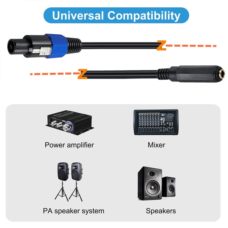 Speakon Male to 6.35mm Female Adapter Cable – 50cm | Snap Lock | Hi-Fi Audio