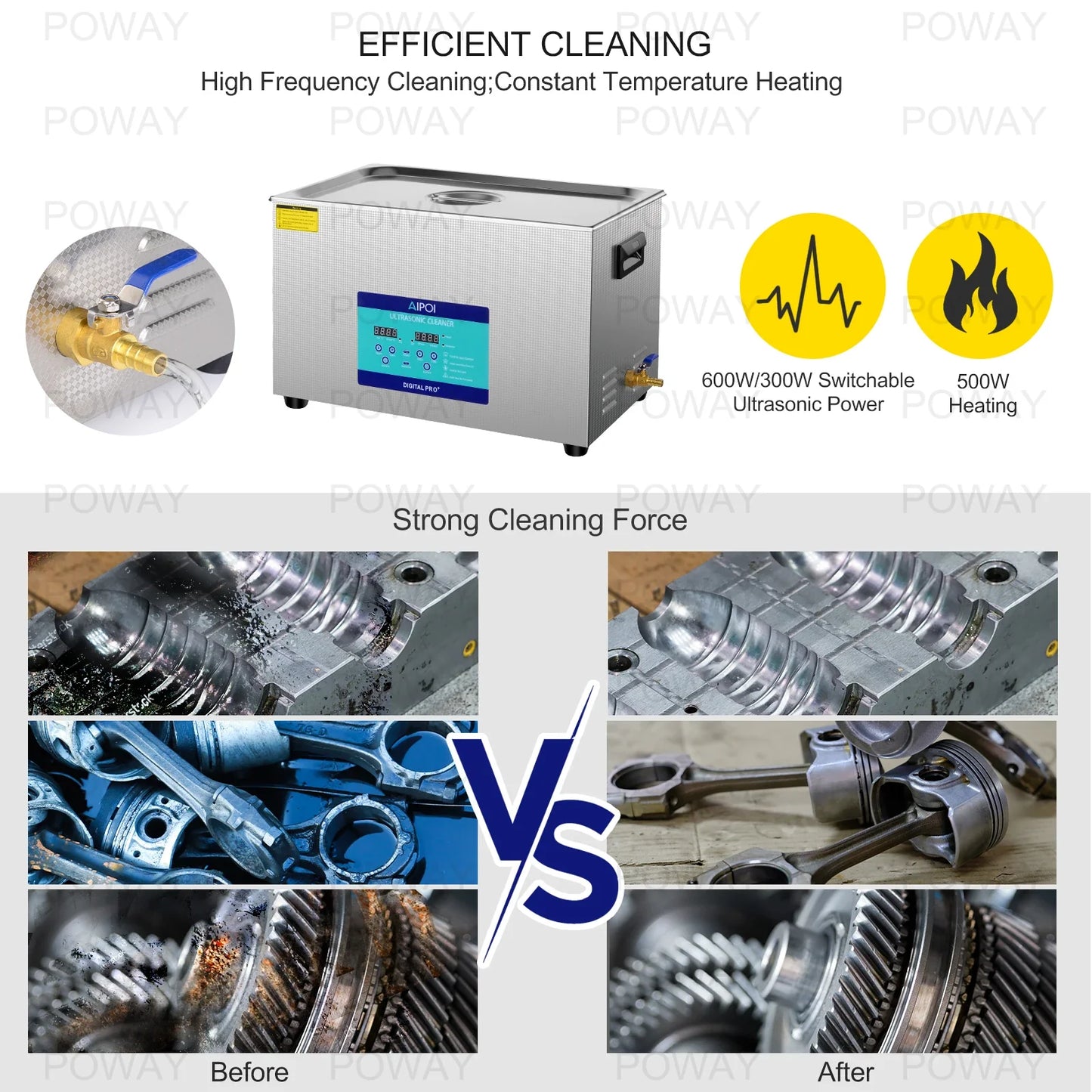 AIPOI Ultrasonic Cleaner – 800ml to 30L | Professional Home & Industrial Use