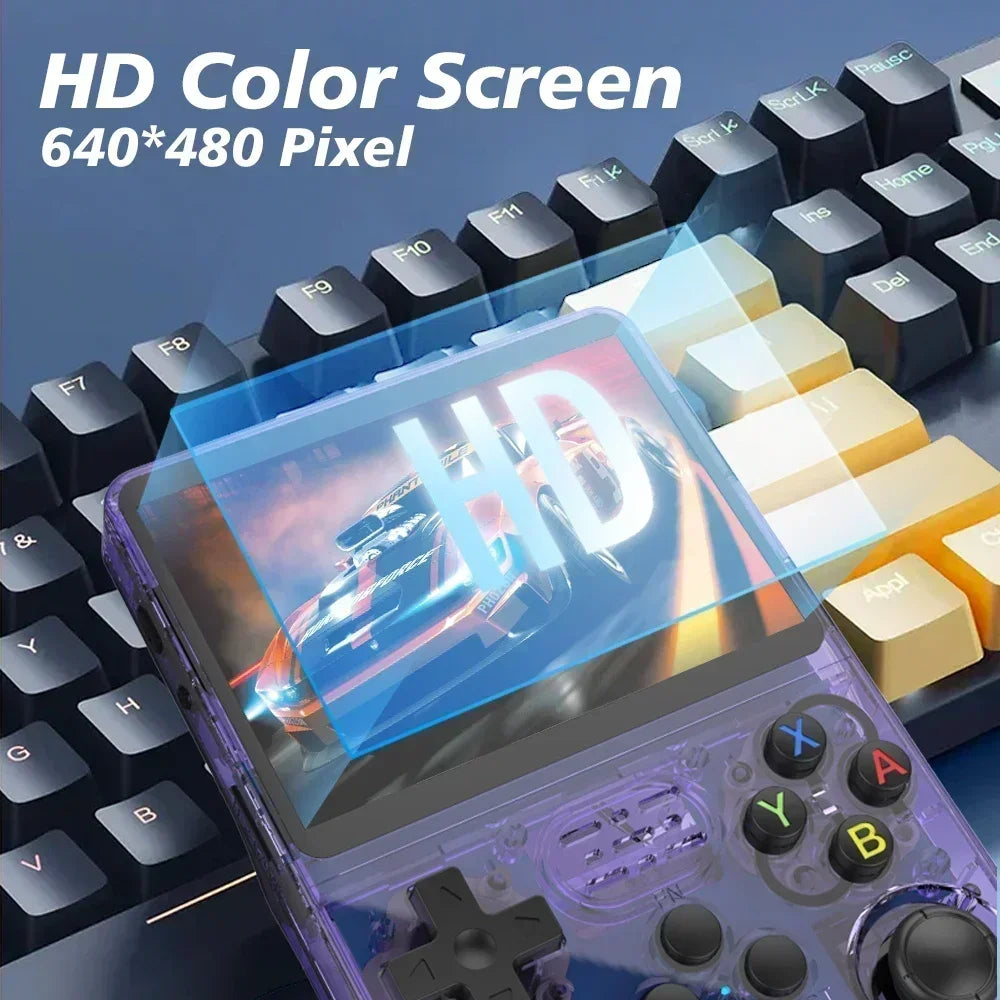 R36S 3.5" IPS Handheld Retro Game Console | Linux OS | 15,000 Games | 64GB / 128GB | Black, Orange, Purple, White
